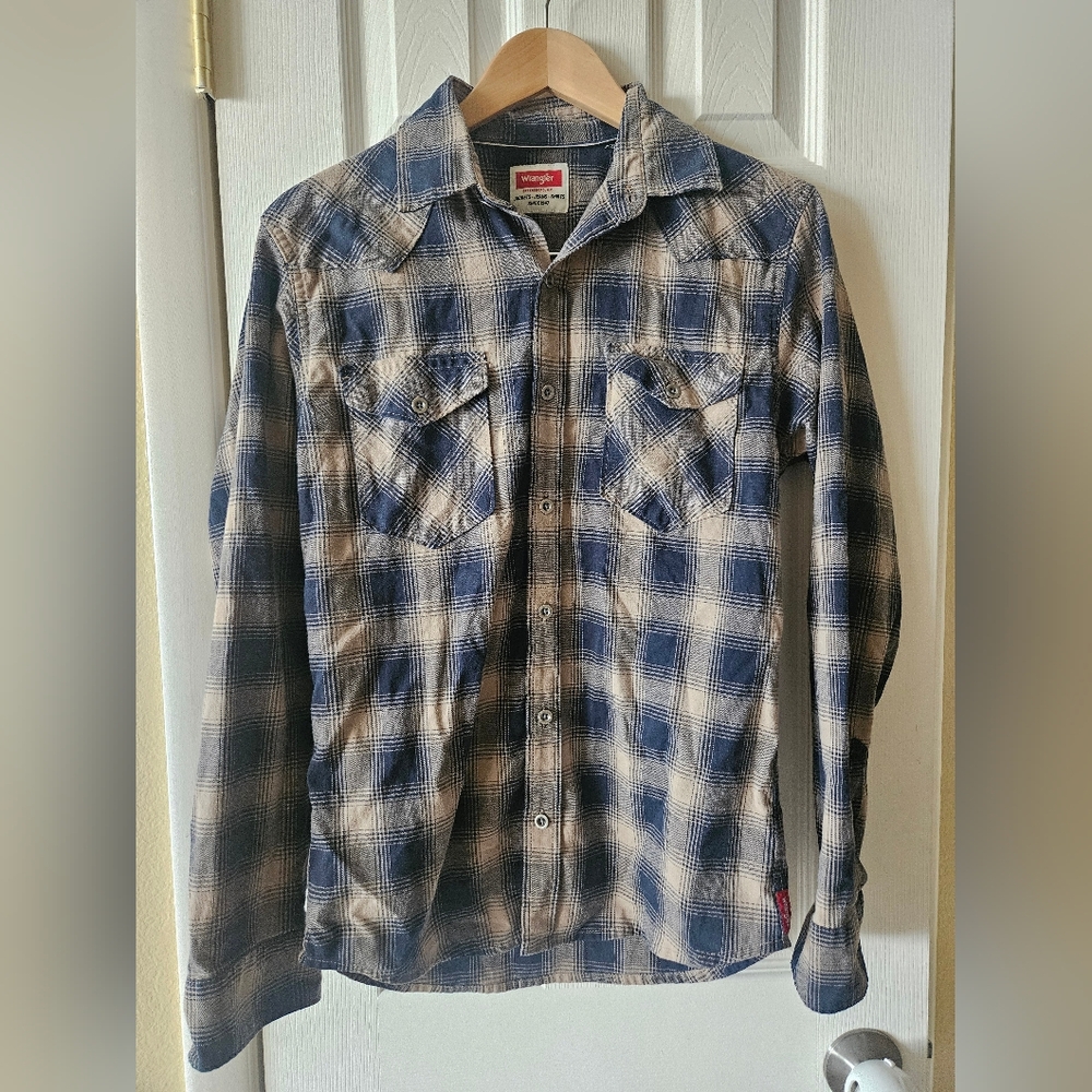 Mens Small Wranglers Plaid Long Sleeve